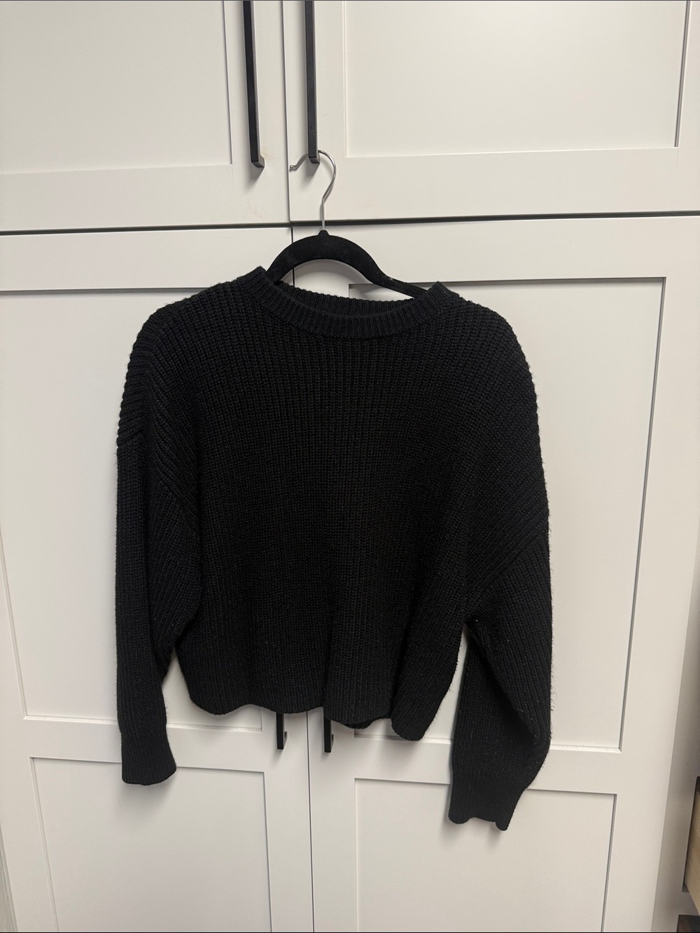 Zara Black Chunky Crewneck Sweater